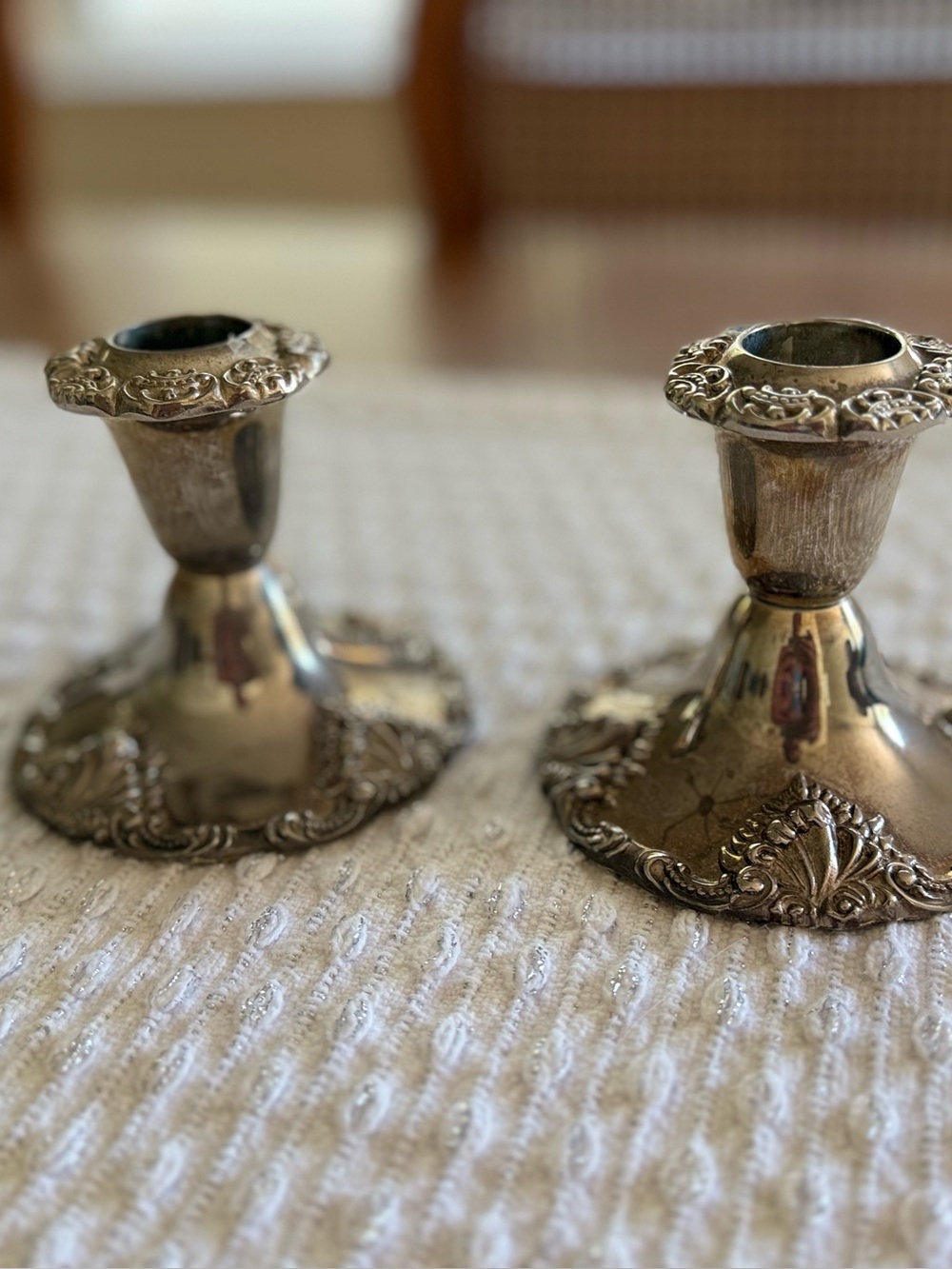 Godinger silver plated taper candle stick holders
